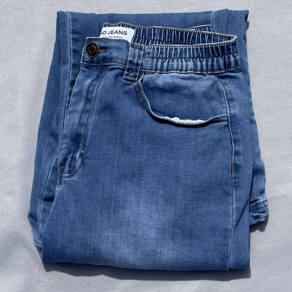 GOGO JEANS Women's 15/32 Light Denim High Rise Wide Leg Jeans